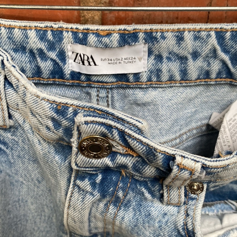 Zara Patchwork Collection Wide Leg High Waist Jea… - image 5